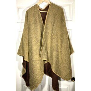 Urban CoCo Womens Gold Brown Shawl Wrap NWT Reversible Open Front Poncho Cape
